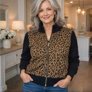 RALPH LAUREN  Animal Print Cardigan